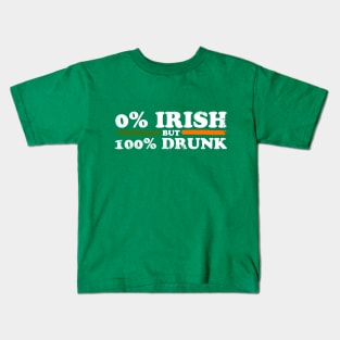 0% Irish But 100% Drunk Kids T-Shirt